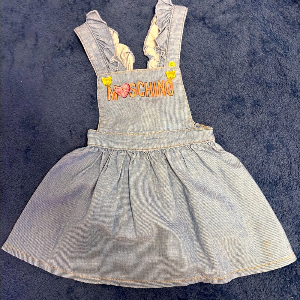 Infant Moschino denim overall dress white shirt not included